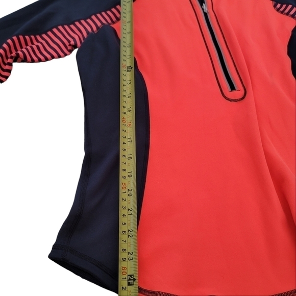 𝅺lululemon UTurn Navy Blue and Orange Women Half Zip Running  Long Sleeve Top - Picture 7 of 7